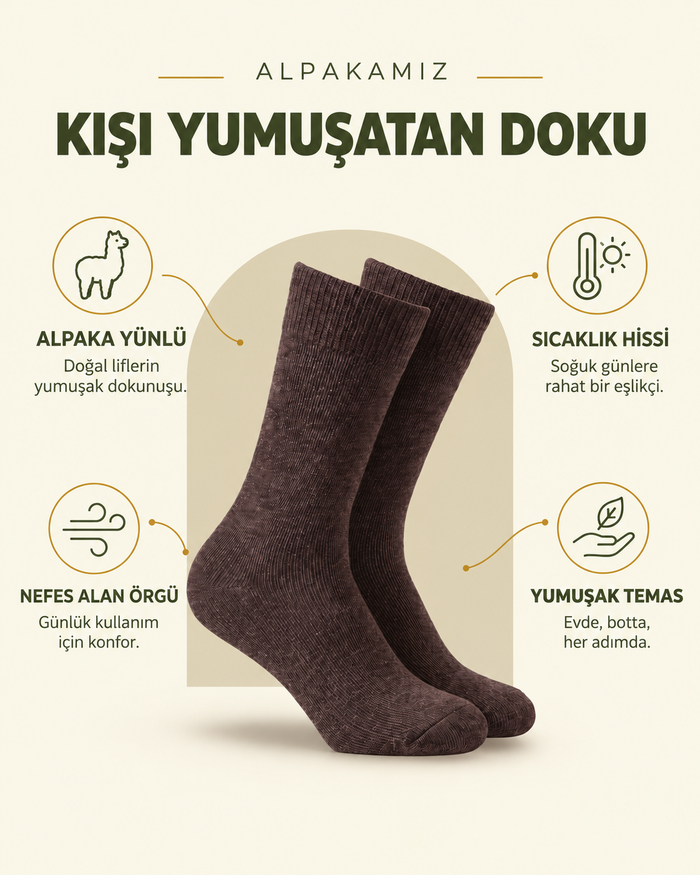 Kışı yumuşatan alpaka yünlü doku